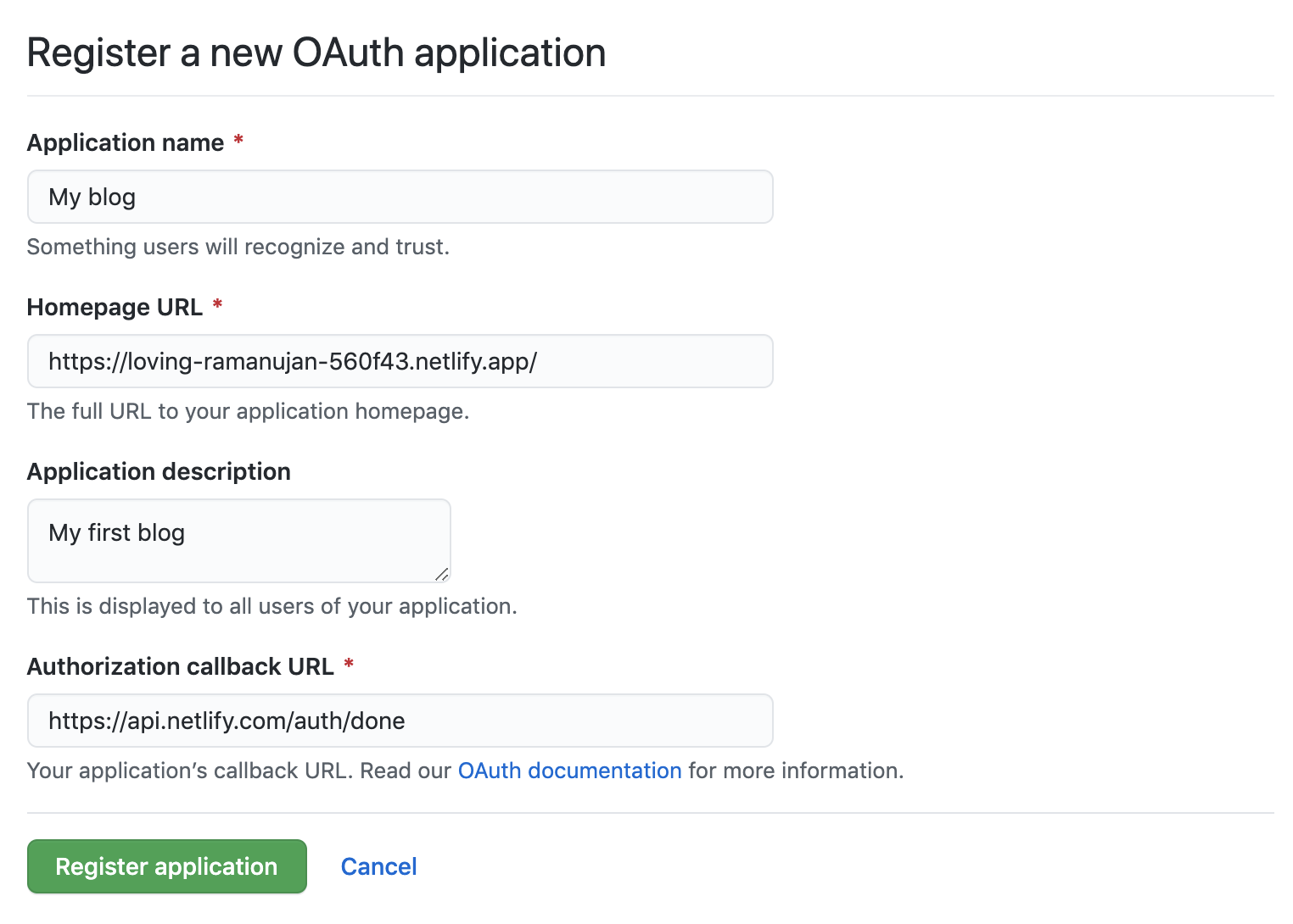 OAuth App In Github