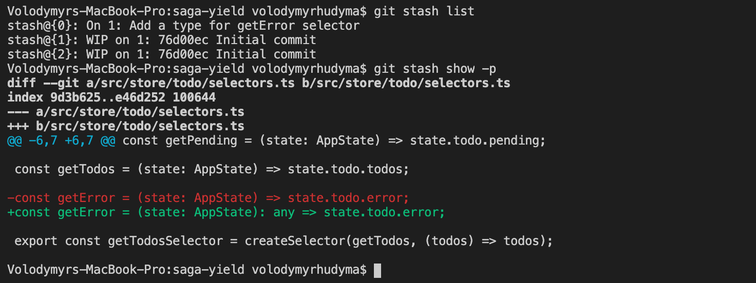 Git View Stash Changes With -p (Or --patch) Option