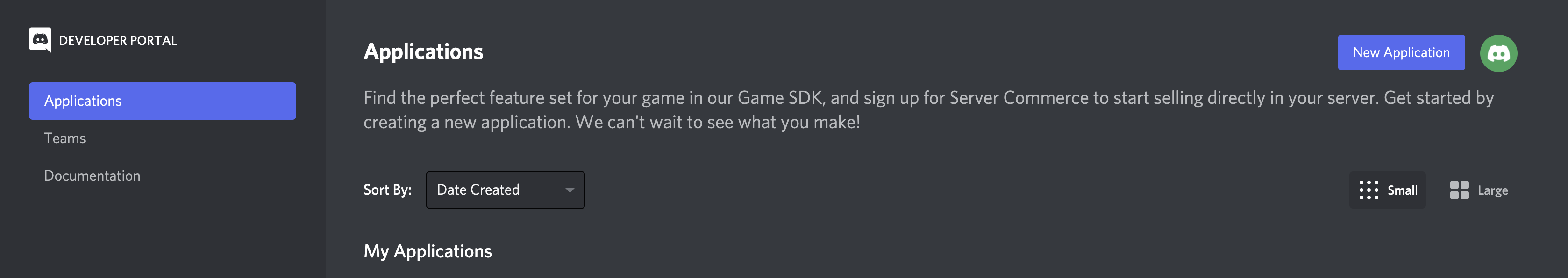 New Application In Discord